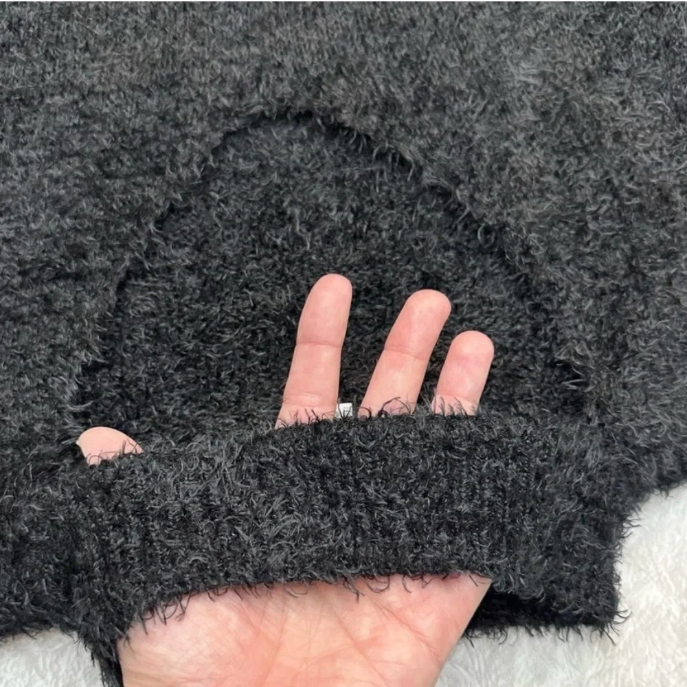 Planet Gold Open ((choker style)) Neckline Sweater Dress Mohair Style XXL Black - Picture 5 of 9